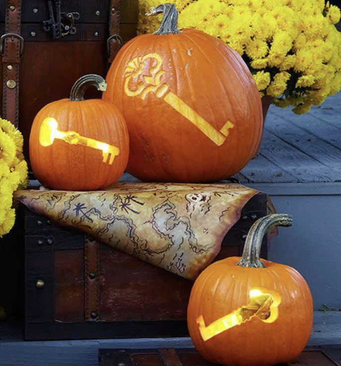 Keys engraved on pumpkins