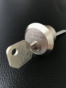 EVVA key in cylinder