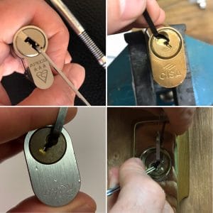 Euro Oval Rim Cylinders being picked